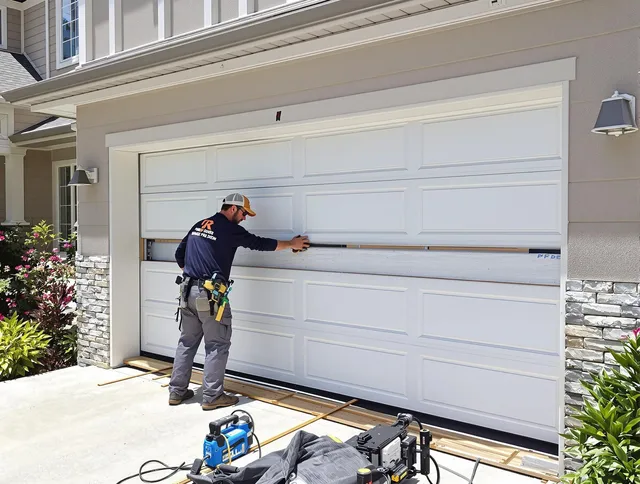 Bristol Garage Door Repair team performing complete garage door replacement at Bristol residence