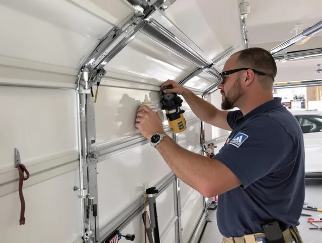 Bristol Garage Door Repair technician quieting a noisy garage door in Bristol
