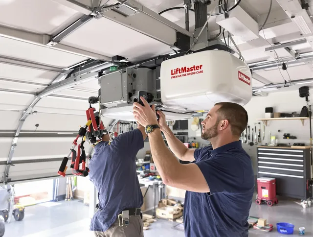 Bristol Garage Door Repair technician performing advanced diagnostics on garage opener in Bristol